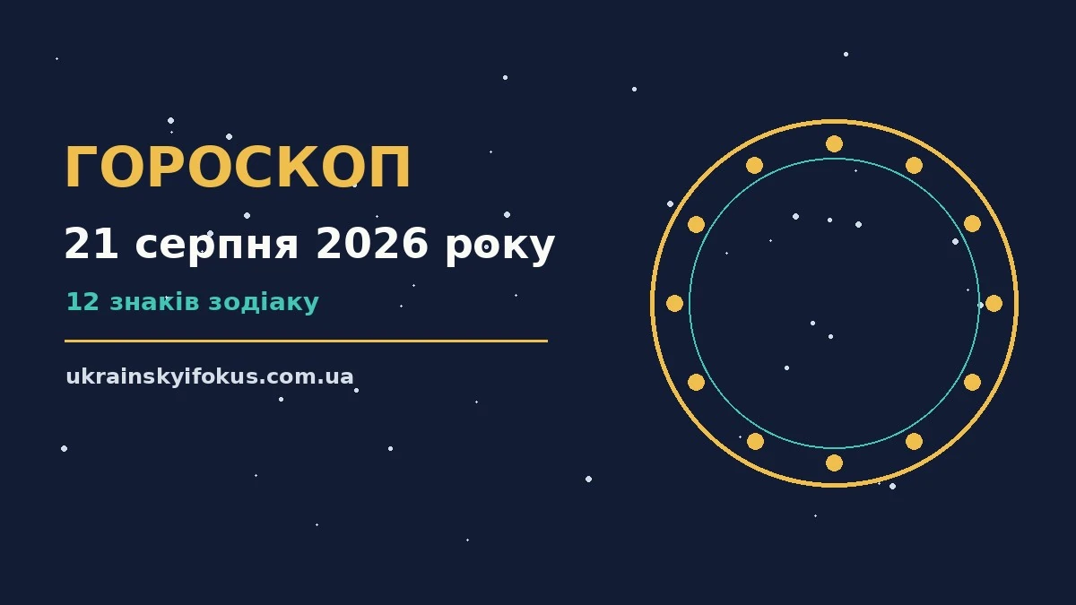 Щоденний гороскоп на 21 серпня 2026 року на тлі ранкового блокнота з планами і нотатками