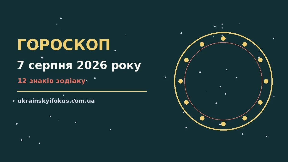 Гороскоп на 7 серпня 2026 року: корисний прогноз для всіх знаків Зодіаку