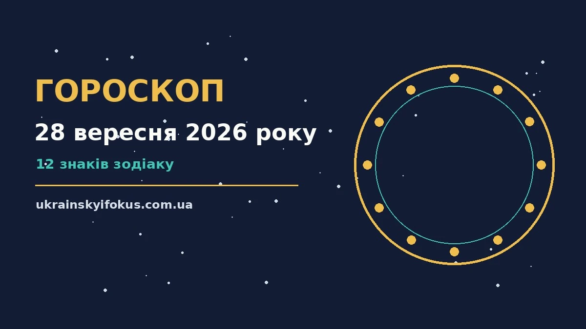 Щоденний гороскоп на 28 вересня 2026 року, чашка кави, блокнот із планами та символи знаків Зодіаку на тлі ранкового світла