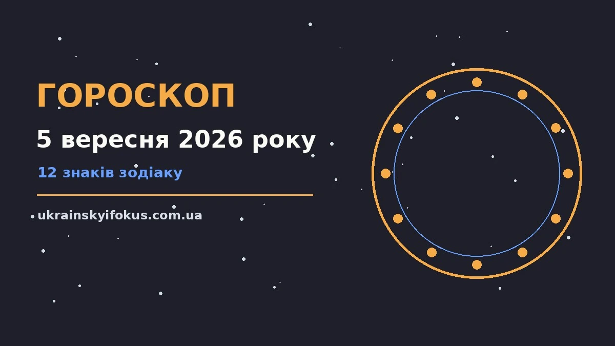 Гороскоп на 5 вересня 2026 року: кар'єра, фінанси, переговори