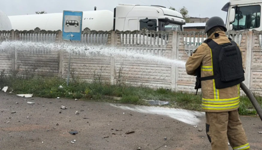 Пожежа на АЗС у Житомирській області після російського обстрілу 21 вересня 2026 року