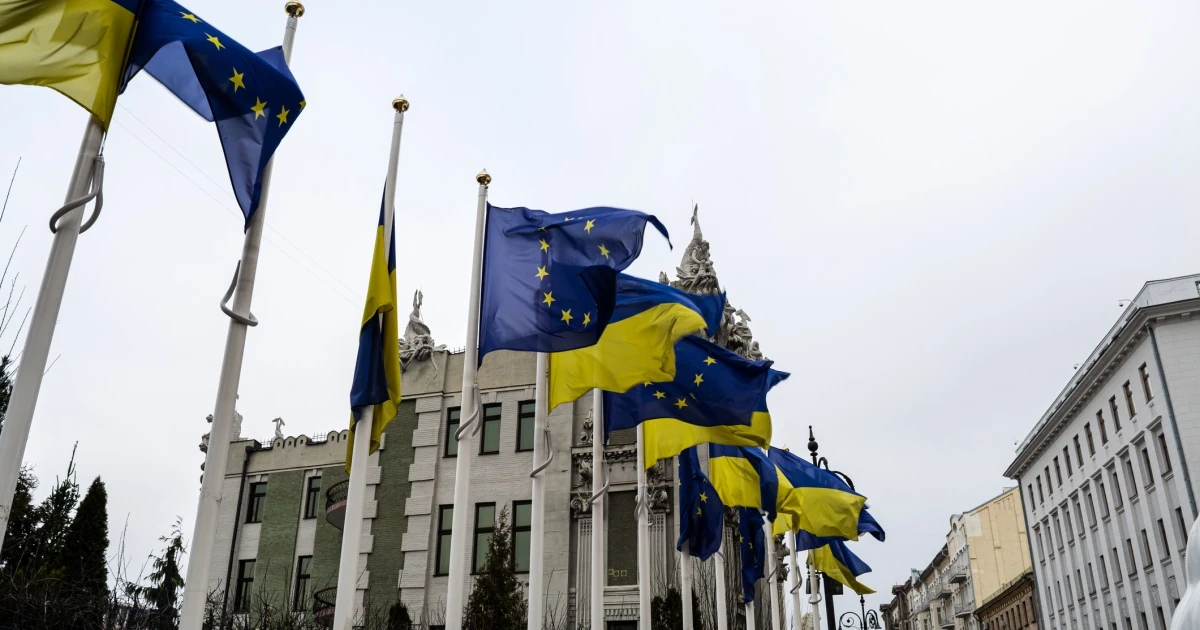 Зала засідань Ради ЄС під час ухвалення рішення щодо восьмого траншу Ukraine Facility