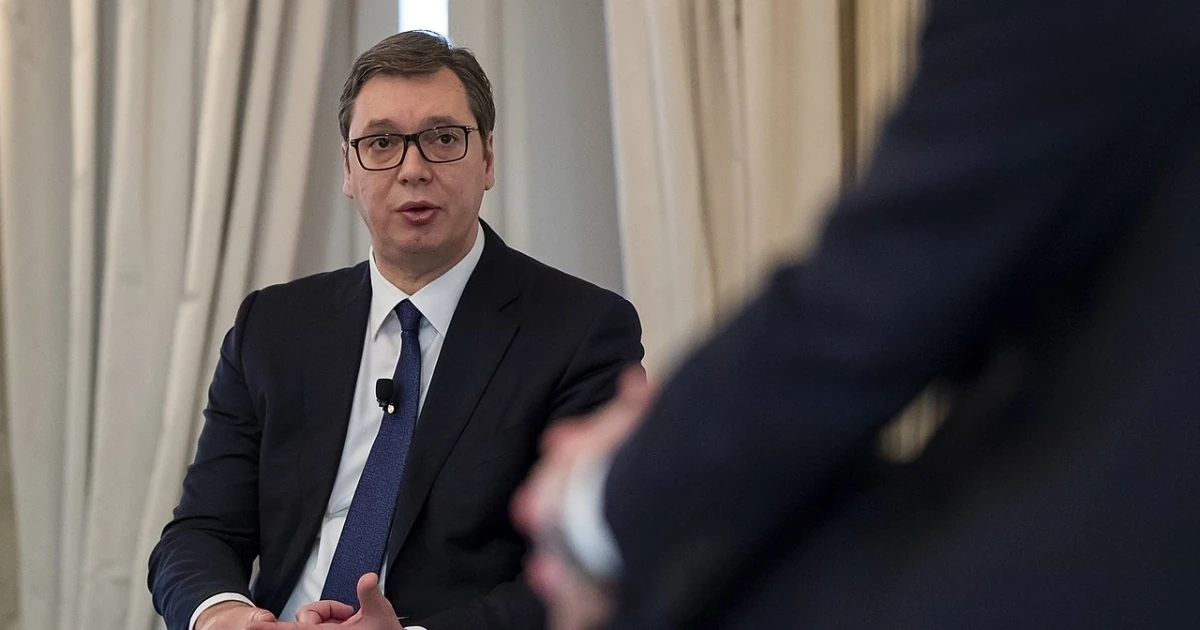 Президент Сербії Александар Вучич під час оголошення рішення про розпуск парламенту